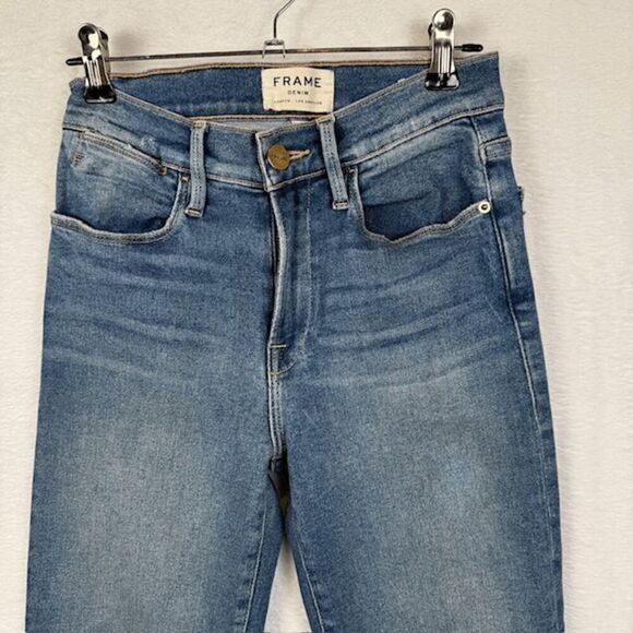 FRAME Le High Straight in Rubik Wash Stretch comfort Size 24 - Picture 3 of 15
